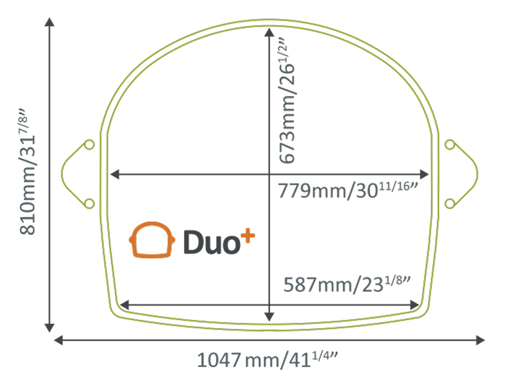 Duo+ Platform Lift footprint